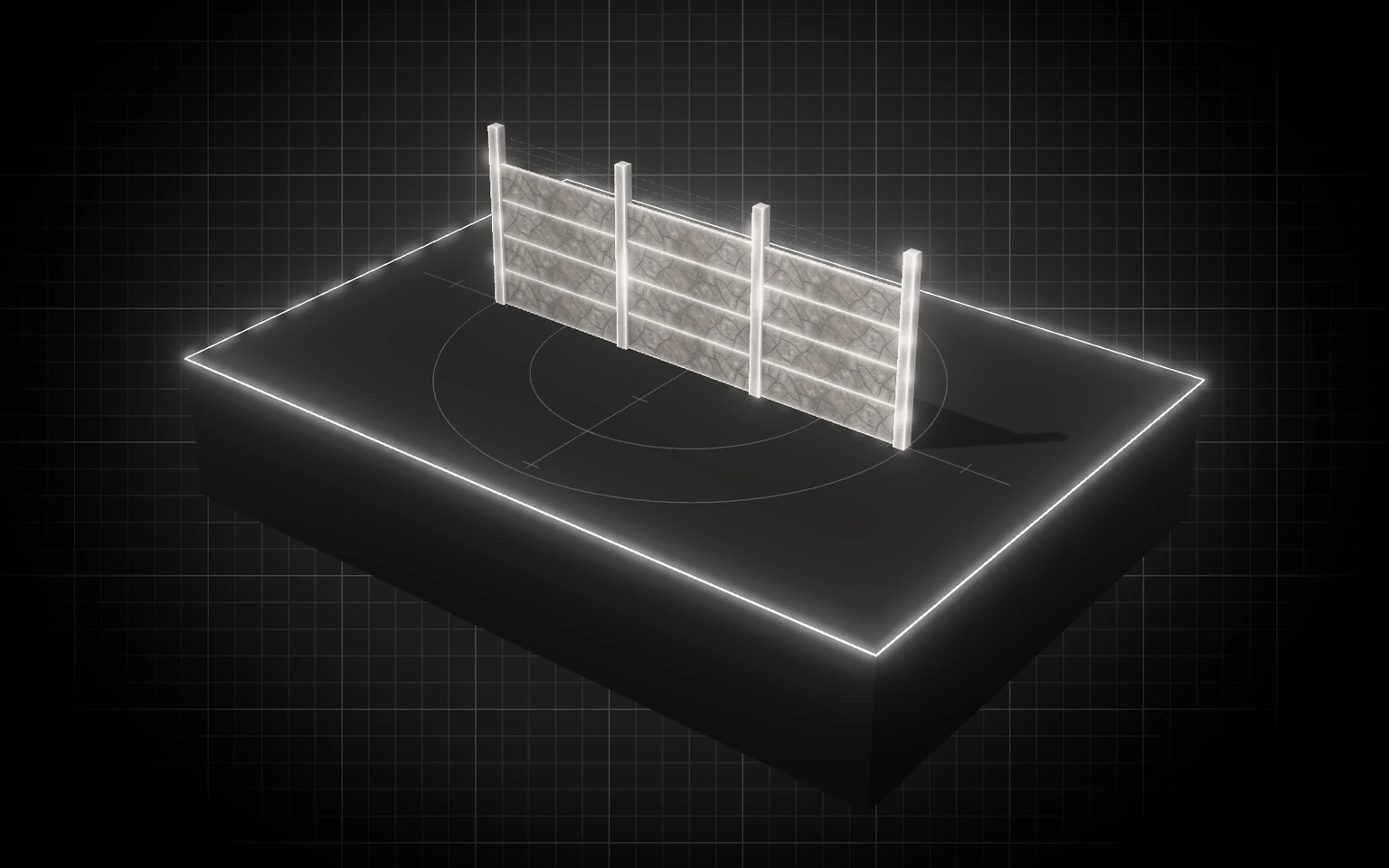 Maqueta 3D: Cercos perimétricos de concreto, premium, con alambre de púas