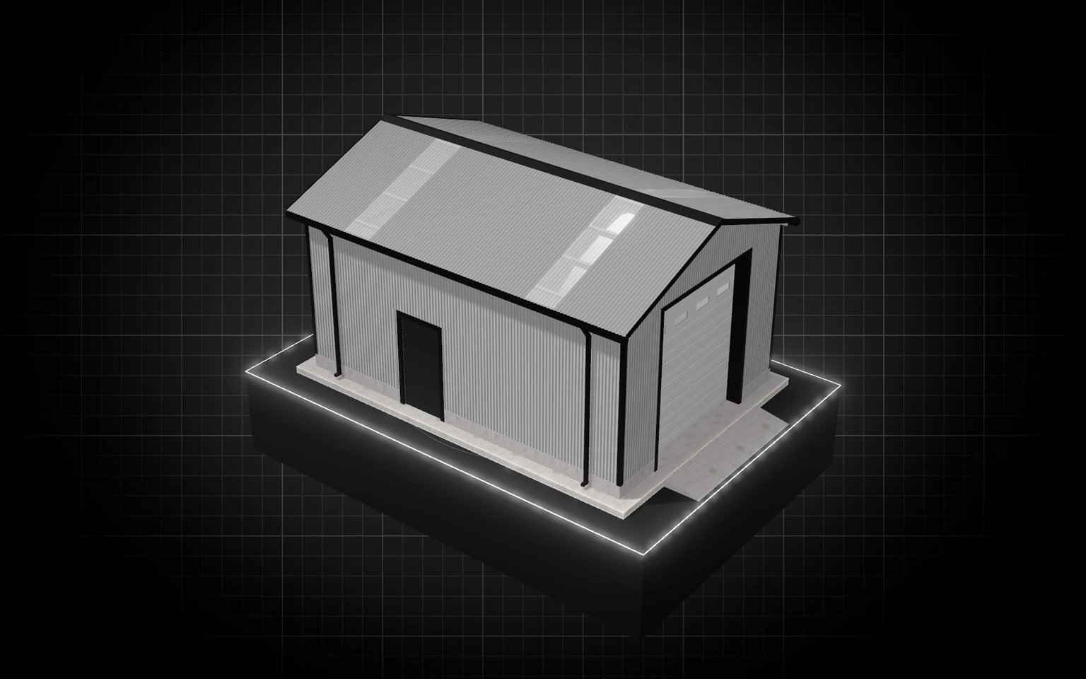 Maqueta 3D: Construcción de viviendas y almacenes, almacén