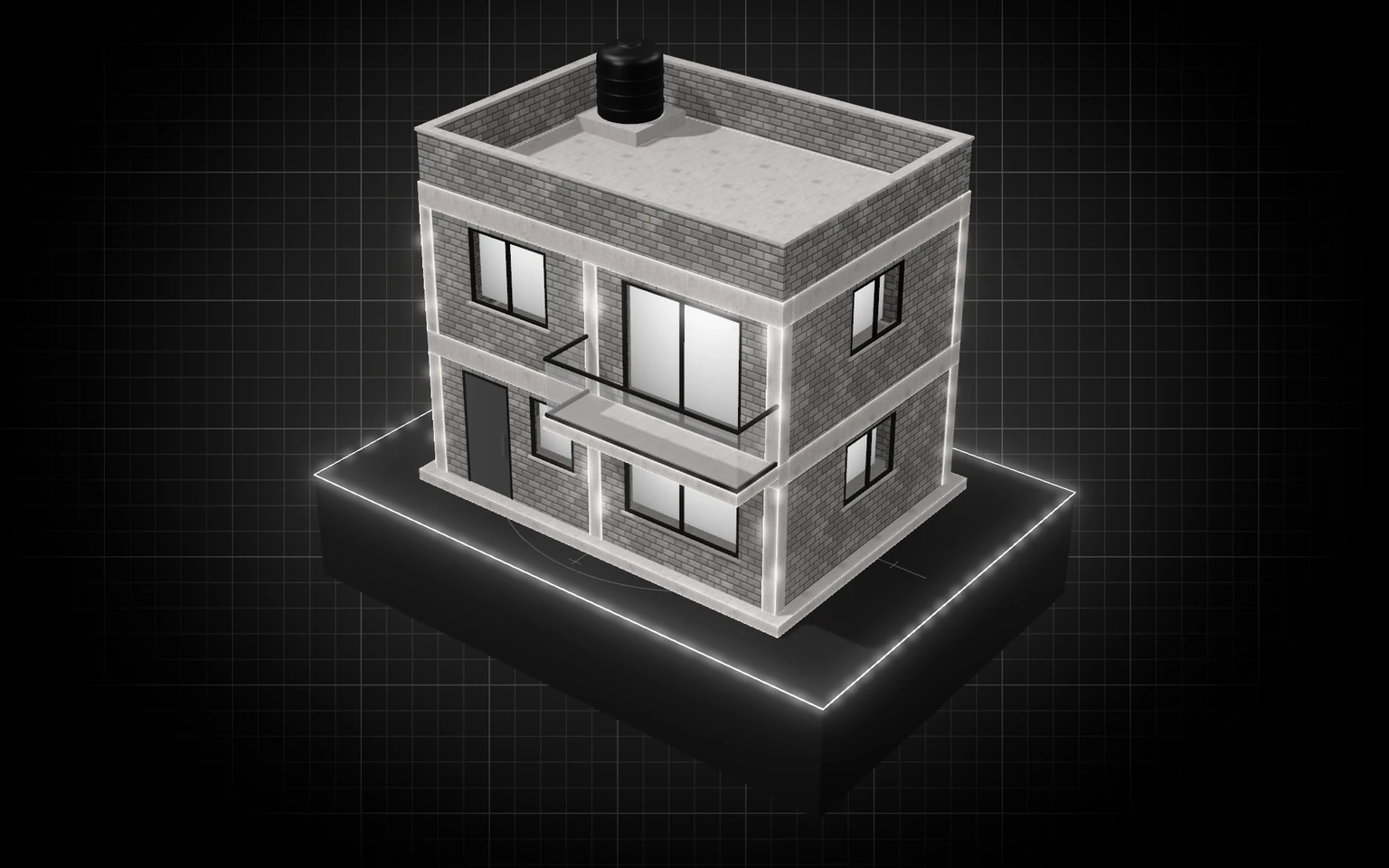 Maqueta 3D: Construcción de viviendas y almacenes, vivienda