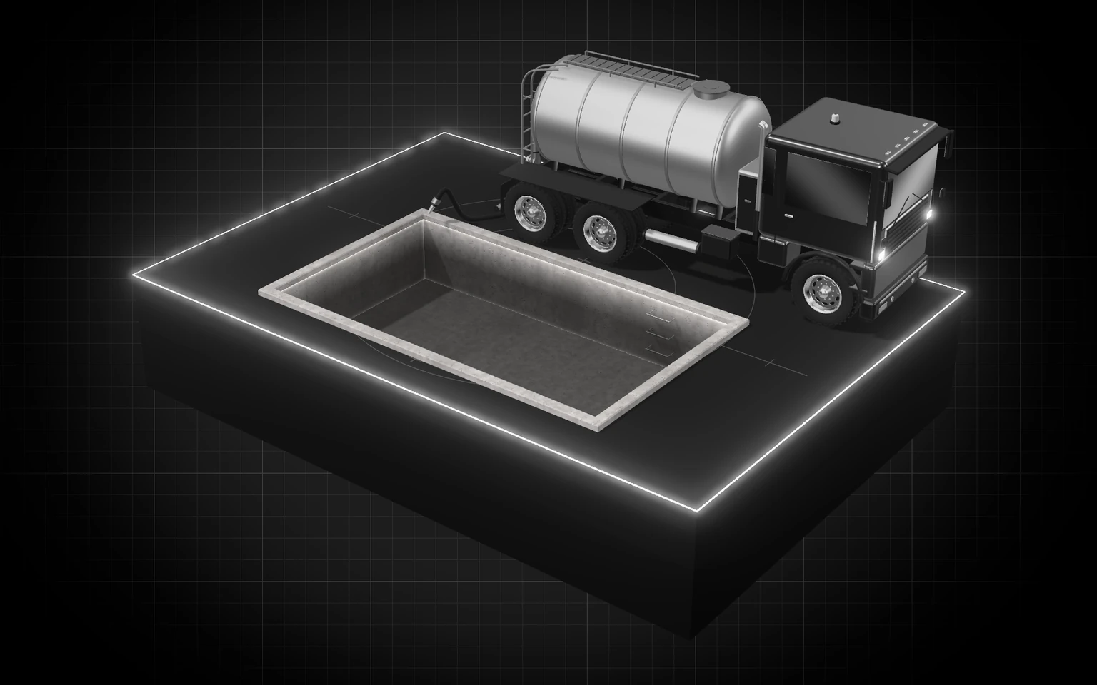Maqueta 3D: Pozos de agua, pozo de concreto